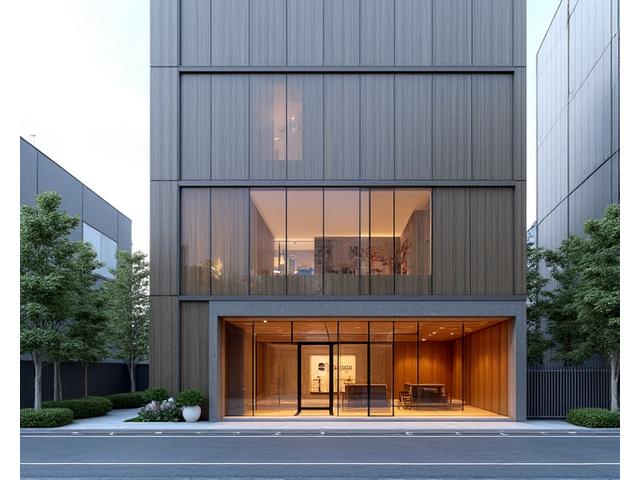 和牛ウェイ西麻布本社のモダンな外観とショールーム